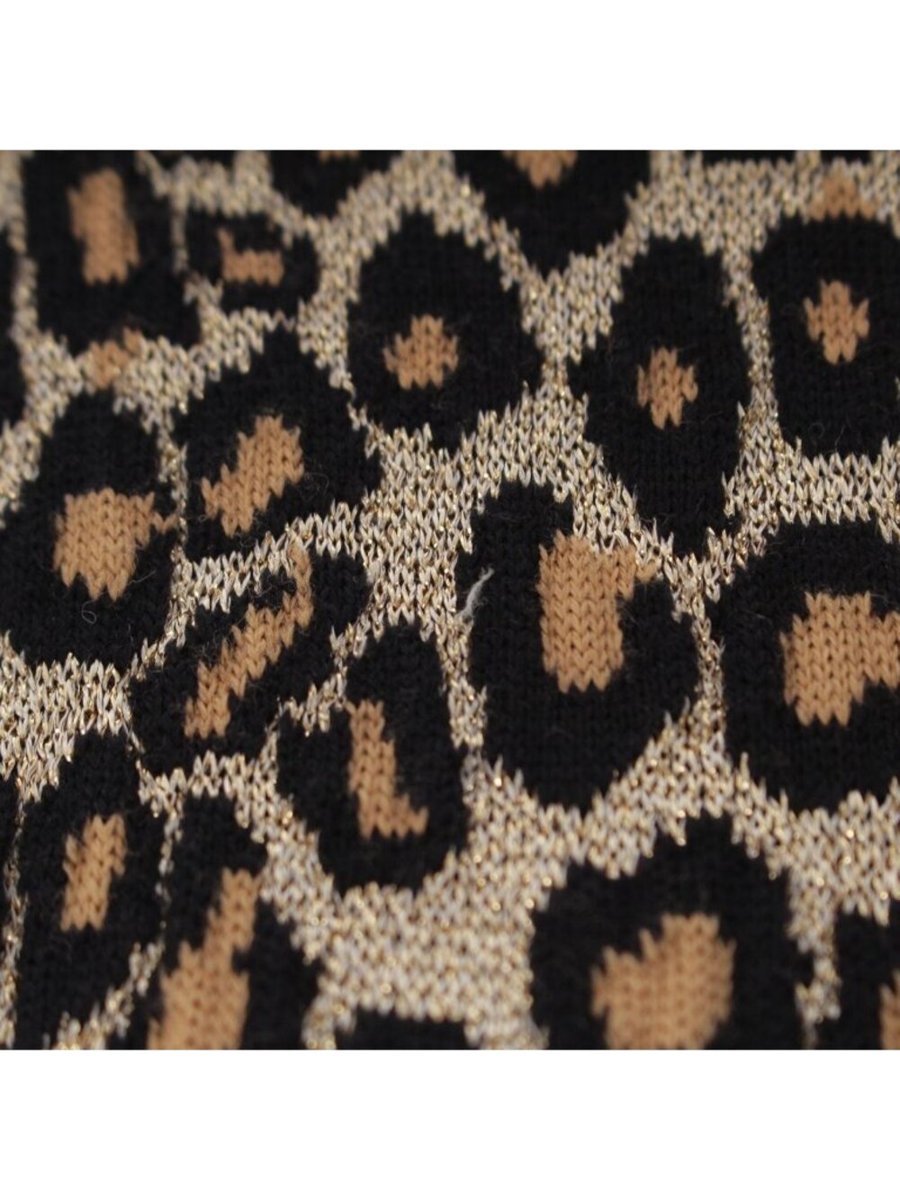 Miu Miu Wool Leopard Lame Cardigan Long Sleeve Mmf 076 Brown 36 - Picture 8 of 10